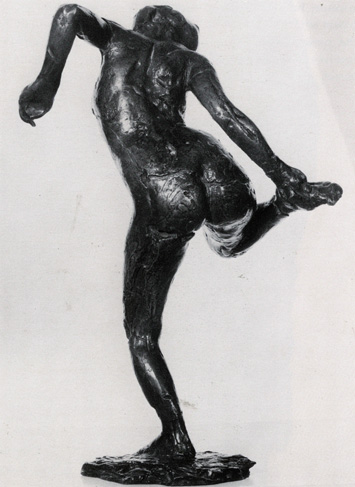 Dancer Looking at the Sole of Her Foot sculpture by Edgar Degas; Rewald #49 (#IL), nude