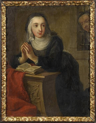 Kneeling Nun, verso and recto, by Martin van Meytens, c1731 animated